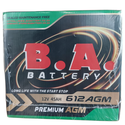 BA 612 AGM – 12V 45AH AGM Battery - 24 Month Warranty