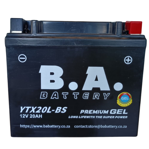 YTX20L-BS - 12V Battery - 20AH - 12 Month Warranty