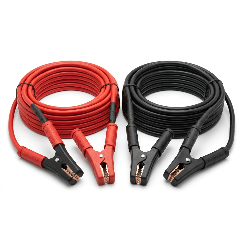 Jumper cables with spring-loaded clamps